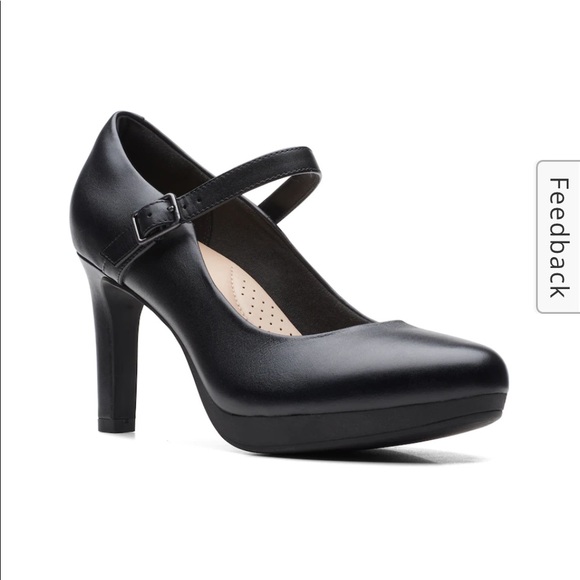 Clarks | Shoes | New Clarks Ambyr Shine Black Mary Jane Pump Platform Heels 1 M | Poshmark